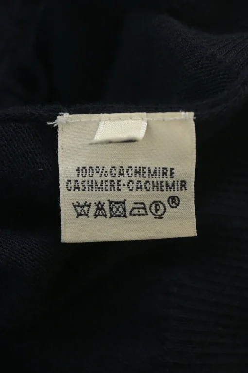 Black cashmere interlock jersey knit open-front cardigan