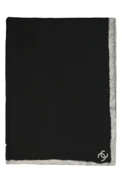 Black cashmere-blend Coco Mark corner scarf
