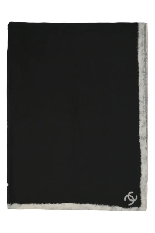 Black cashmere-blend Coco Mark corner scarf