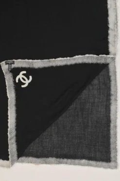 Black cashmere-blend Coco Mark corner scarf