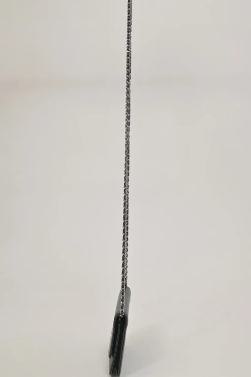 Black caviar leather Sevruga wallet on chain