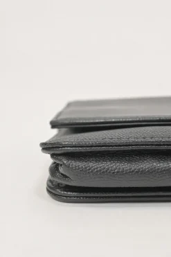 Black caviar leather Sevruga wallet on chain