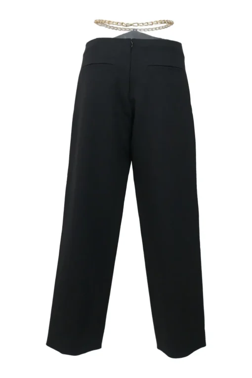 Black chainlink-trimmed wool-blend pull-on Suspend tailored trousers