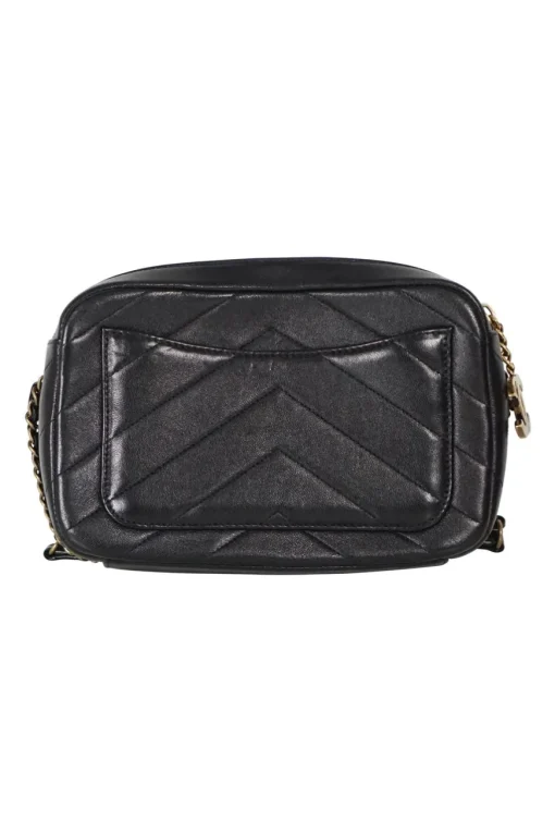 Black Chanel Coco chevron envelope and camera case crossbody bag with detachable wallet from 2016 Cruise Collection