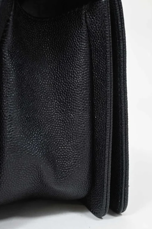 Black chevron panelling caviar leather Medium V-Stitch Boy Bag with aged ruthenium hardware