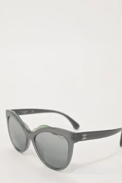 Black clear acetate cat eye sunglasses