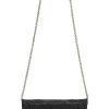 Black cloud-quilted leather crossbody chain flap bag with jade turnlock fastening