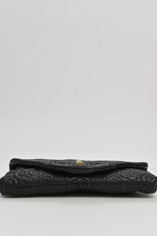 Black cloud-quilted leather crossbody chain flap bag with jade turnlock fastening
