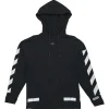 Black cotton French terry signature OFF STAMP pullover hoodie