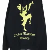 Black cotton French terry pullover Chateau Marmont hoodie with drawstring hood