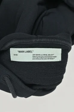Black cotton French terry signature OFF STAMP pullover hoodie
