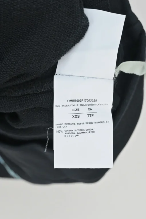 Black cotton French terry signature OFF STAMP pullover hoodie