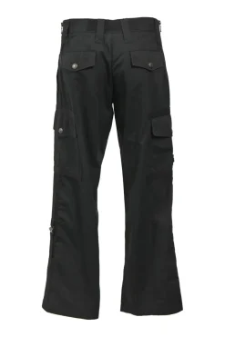 Black cotton high-rise wide-leg cargo pants
