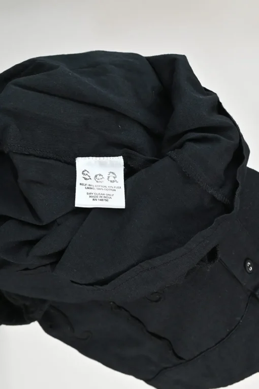 Black cotton-blend cotton broderie Anglaise button-front A-line skirt with scalloped hem