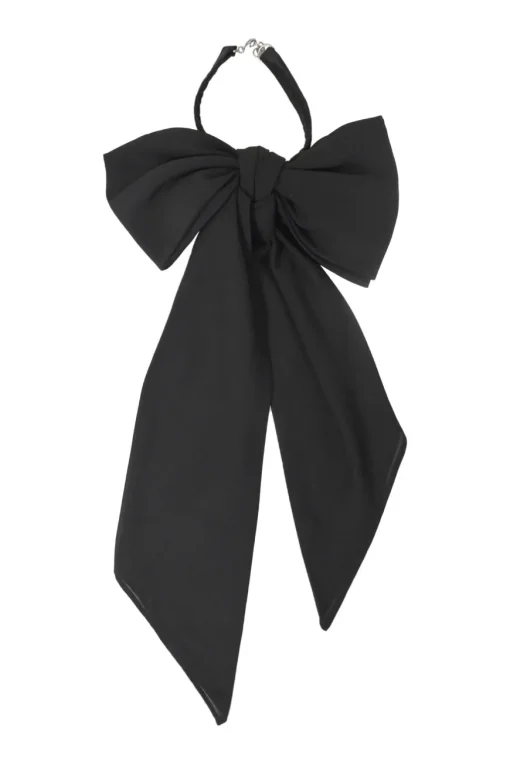 Black cotton-blend Dickey collar with lobster clasp closure