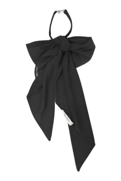Black cotton-blend Dickey collar with lobster clasp closure