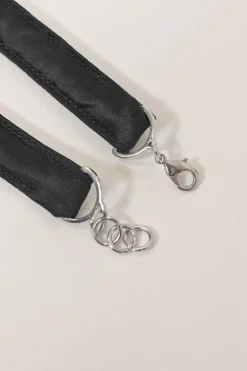 Black cotton-blend Dickey collar with lobster clasp closure