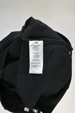 Black cotton-blend low-rise moto jeans