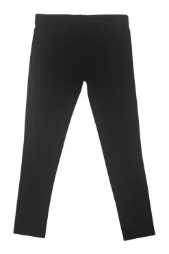 Black cotton-blend mid-rise pull-on cigarette skinny jeans