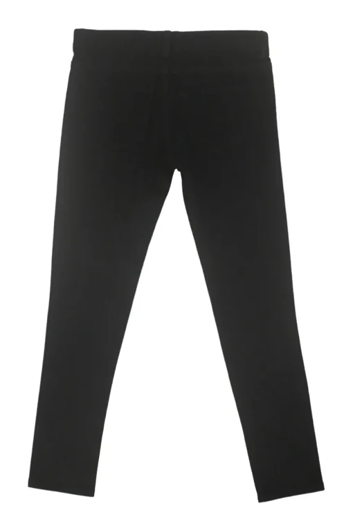 Black cotton-blend mid-rise pull-on cigarette skinny jeans