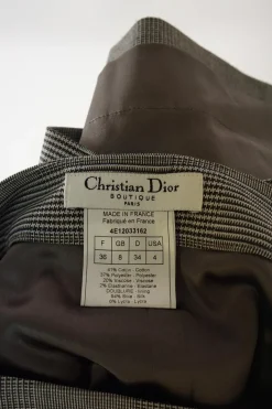 Black cotton-blend Prince of Wales check twist-front pencil skirt