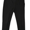 Black cotton-blend pull-on low-rise cropped skinny trousers