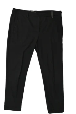 Black cotton-blend pull-on low-rise cropped skinny trousers