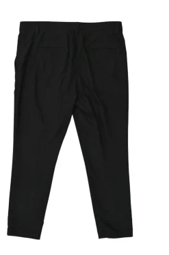 Black cotton-blend pull-on low-rise cropped skinny trousers