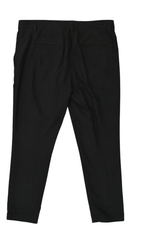 Black cotton-blend pull-on low-rise cropped skinny trousers