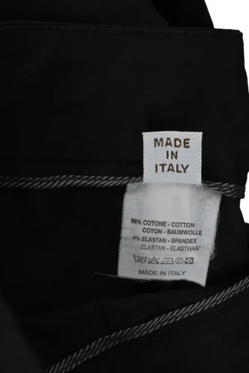 Black cotton-blend pull-on low-rise slacks