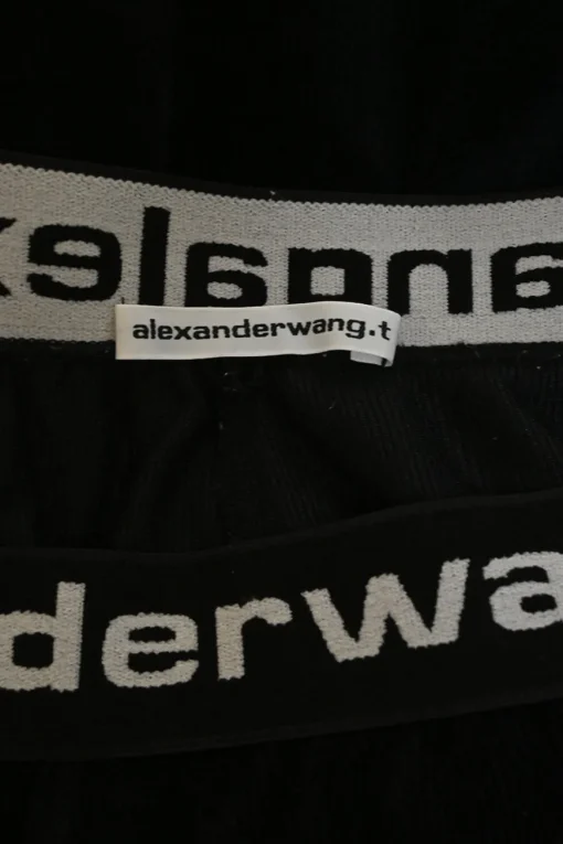 Black cotton-blend velour pull-on logo band slouchy joggers