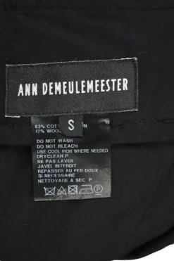 Black cotton-wool blend pull-on high-rise cargo trousers with zip ankles