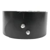 Black cow leather belt with metal scallop edge