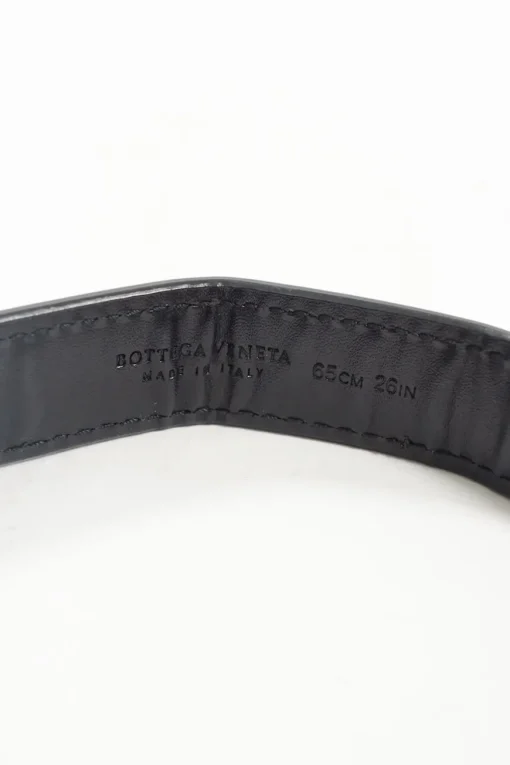 Black Croc Embossed Leather Belt with metal hinges