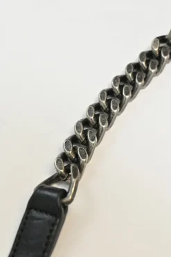 Black croc-embossed crinkle leather West Hollywood fold-over shoulder bag with adjustable shoulder strap
