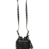 Black croc-embossed leather Le Cagole Xs crossbody bucket bag