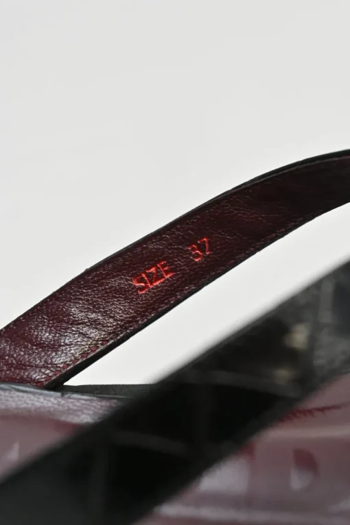 Black croc-embossed leather and rubber Tessa flatform flip-flops