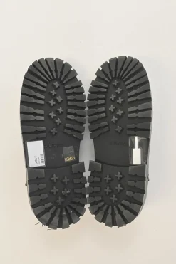 Black croc-embossed leather and rubber Aldwych T-Bar lug sole flatform Mary Jane pumps