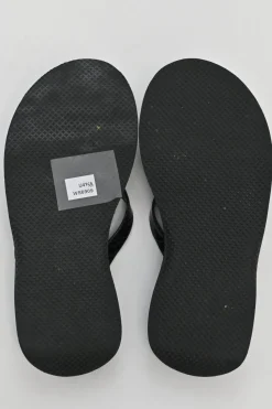 Black croc-embossed leather and rubber Tessa flatform flip-flops