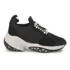 Black crystal-embellished mesh and rubber slip-on 'Viv Run' low-top sneakers