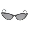 Black crystal-embellished acetate and tinted polycarbonate cat eye sunglasses with contrasting arms