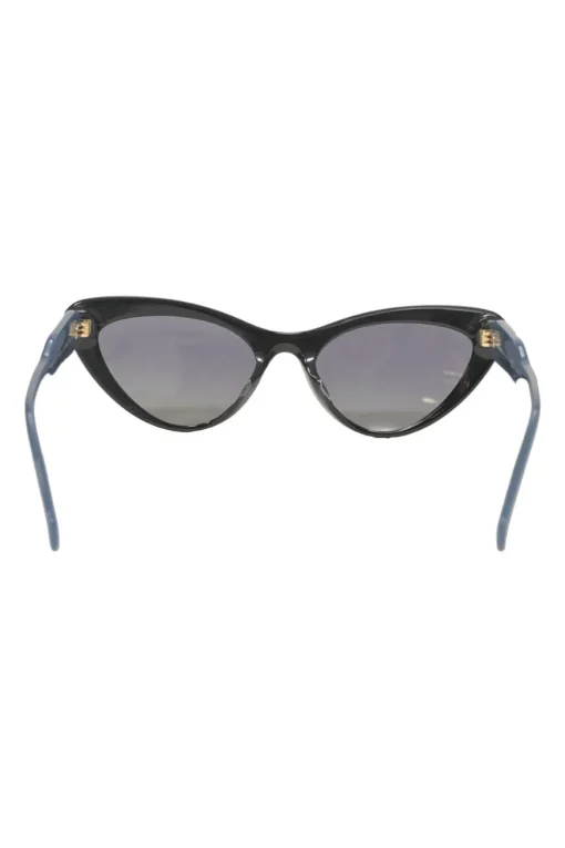 Black crystal-embellished acetate and tinted polycarbonate cat eye sunglasses with contrasting arms