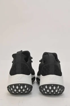 Black crystal-embellished mesh and rubber slip-on 'Viv Run' low-top sneakers