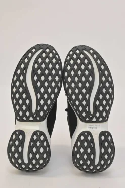Black crystal-embellished mesh and rubber slip-on 'Viv Run' low-top sneakers