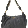 Black deerskin leather Lux soft chain strap hobo bag