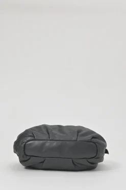 Black deerskin leather Lux soft chain strap hobo bag