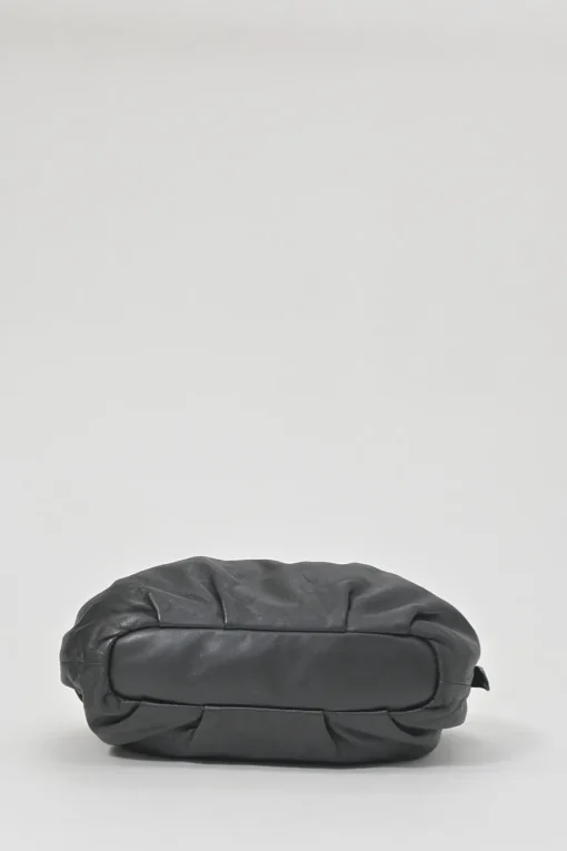 Black deerskin leather Lux soft chain strap hobo bag