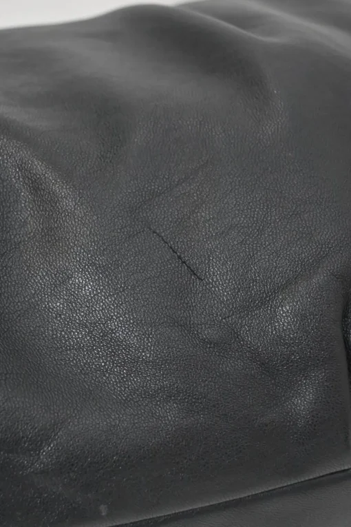Black deerskin leather Lux soft chain strap hobo bag