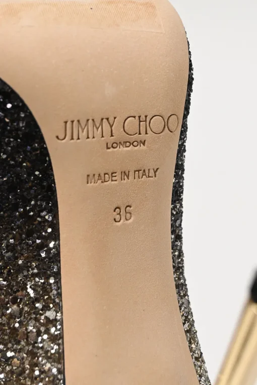 Black dégradé glitter-bonded leather Anouk 90 pointed-toe pumps