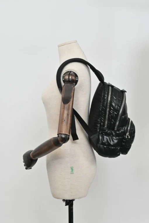 Black down-filled glossy polyamide 'Kilia MM' backpack